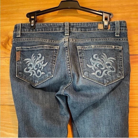 Paige Hollywood Hills Mid Rise Bootcut Stretch Denim Jeans 27 - Picture 4 of 12